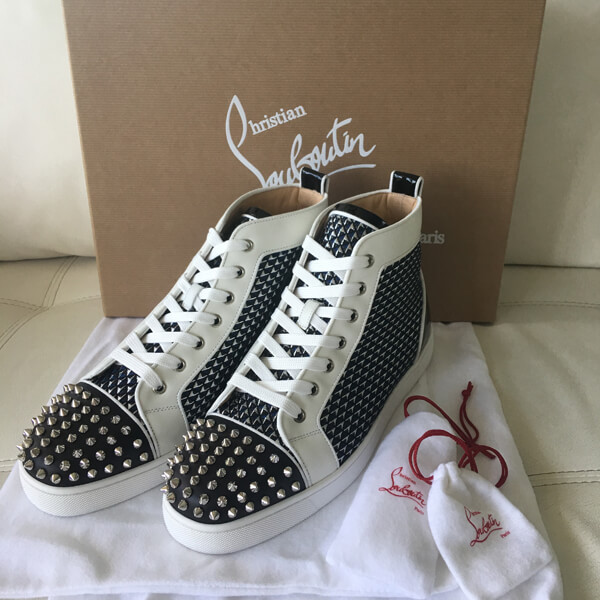 2018新作 CHRISTIAN LOUBOUTIN クリスチャンルブタンスーパーコピー★ LOU SPIKES ORLATO ★ グリッター スニーカー 3170139BKD6